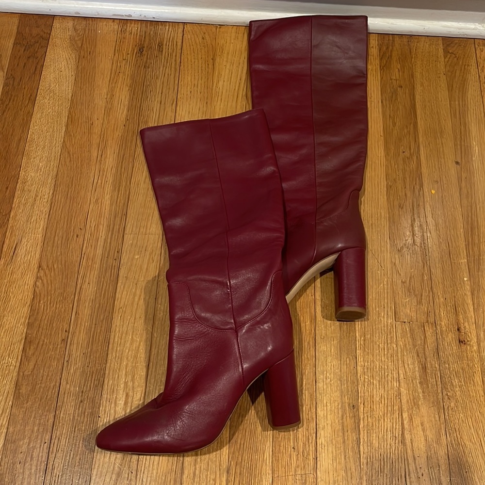 Zara Leather boots! Burgundy size 7.5 - Picture 4 of 4